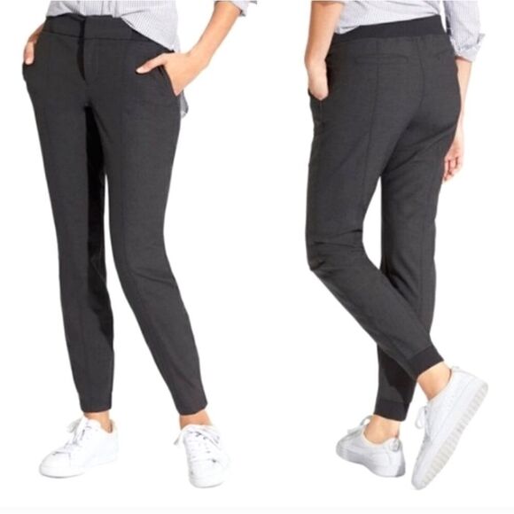 Athleta Work It City Wool Blend Pants Jogger Travel Dark Gray Size 2 - Picture 1 of 15